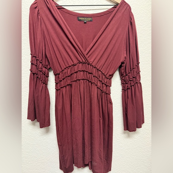 Tops - Paramita Designs Burgundy Ruched Long Maroon Tunic